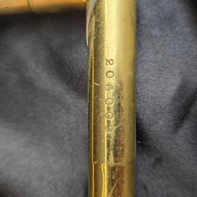 Vintage Martin Imperial trombone, manufactured in Elkhart, Indiana, USA. manufactured in 1960 with Olds 10 mouthpiece with music stand