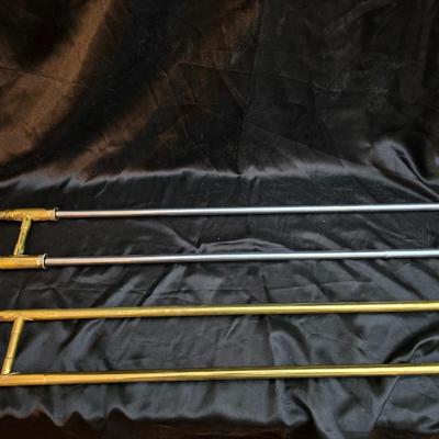 Vintage Martin Imperial trombone, manufactured in Elkhart, Indiana, USA. manufactured in 1960 with Olds 10 mouthpiece with music stand