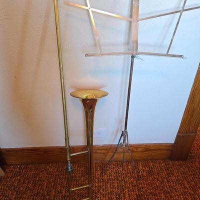 Vintage Martin Imperial trombone, manufactured in Elkhart, Indiana, USA. manufactured in 1960 with Olds 10 mouthpiece with music stand