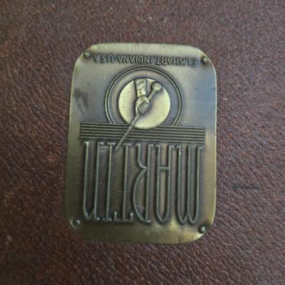 Vintage Martin Imperial trombone, manufactured in Elkhart, Indiana, USA. manufactured in 1960 with Olds 10 mouthpiece with music stand