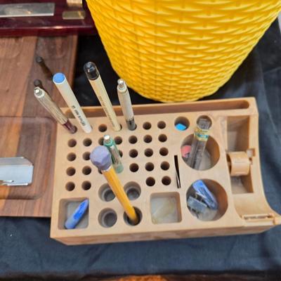 Home office goods and ink pen collection