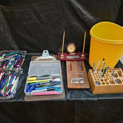 Home office goods and ink pen collection