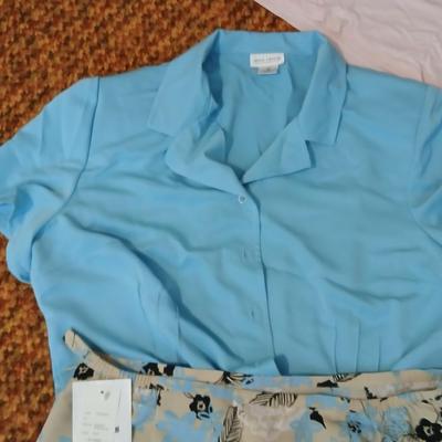 Women's clothing items, some New with tags and vintage Embroidered ladies handkerchiefs