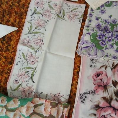Women's clothing items, some New with tags and vintage Embroidered ladies handkerchiefs