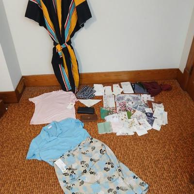 Women's clothing items, some New with tags and vintage Embroidered ladies handkerchiefs