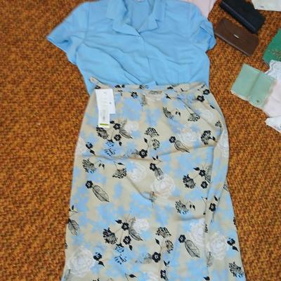 Women's clothing items, some New with tags and vintage Embroidered ladies handkerchiefs