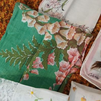 Women's clothing items, some New with tags and vintage Embroidered ladies handkerchiefs