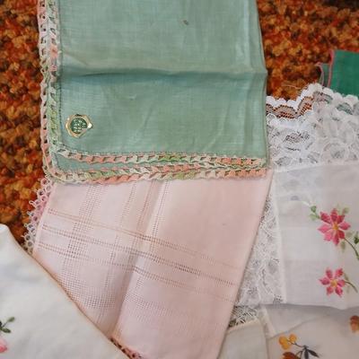 Women's clothing items, some New with tags and vintage Embroidered ladies handkerchiefs