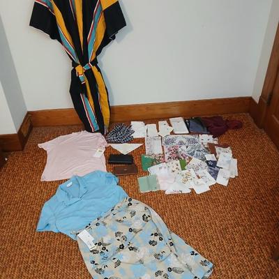 Women's clothing items, some New with tags and vintage Embroidered ladies handkerchiefs