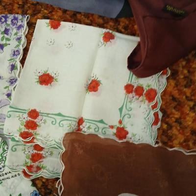 Women's clothing items, some New with tags and vintage Embroidered ladies handkerchiefs