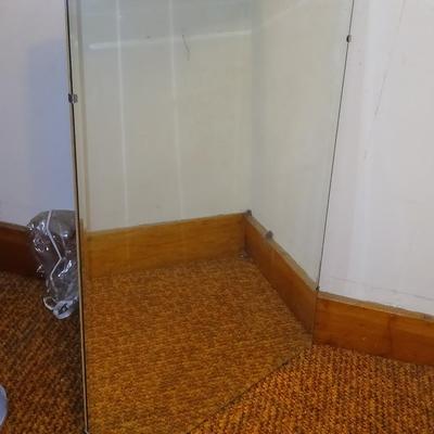 Beveled glass wall mount mirror