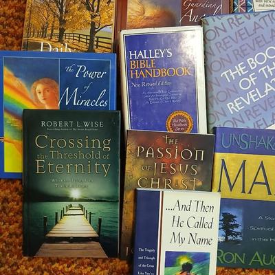 3 small boxes of books - Hardback & softback mostly religious themed