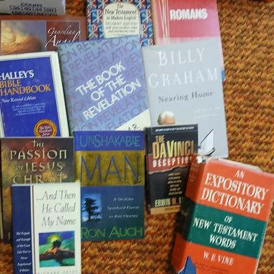 3 small boxes of books - Hardback & softback mostly religious themed