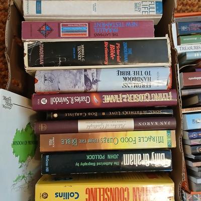 3 small boxes of books - Hardback & softback mostly religious themed