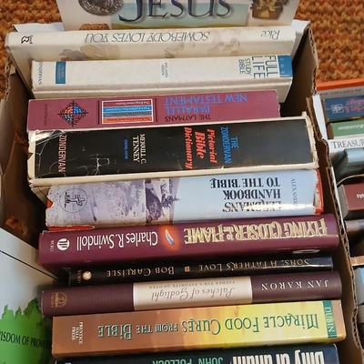 3 small boxes of books - Hardback & softback mostly religious themed