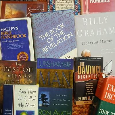 3 small boxes of books - Hardback & softback mostly religious themed