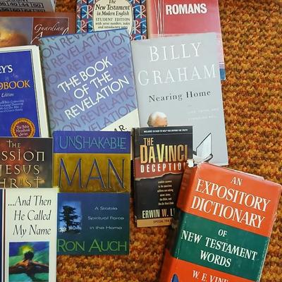 3 small boxes of books - Hardback & softback mostly religious themed