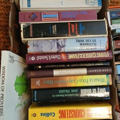 3 small boxes of books - Hardback & softback mostly religious themed