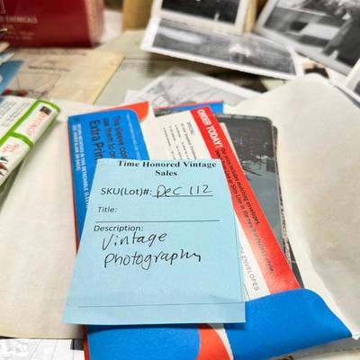 Sale Photo Thumbnail #195: Slides in trays, negatives, Black and white 1940s photos, Color prints 1960s Boxes of slides. If you like a mystery these slides and photos will be a fun project. There are also a lot of empty celluloid envelopes .