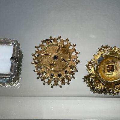 Vintage cameo pendant and 2 brooches that need some work