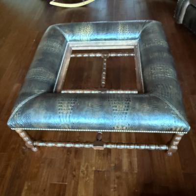 Sale Photo Thumbnail #244: Square Coffee Table with Removable Serving Tray.  Faux Alligator Hide Finish
42" Square X 20" Tall (matches listed sofa)