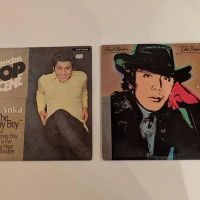 Sale Photo Thumbnail #166: Great pair of vintage Paul Anka vinyl LPs. This lot includes two original albums, highlighted by the collectible 1975 LP The Painter featuring cover artwork by Andy Warhol. Warhol-designed album covers remain highly desirable among pop-culture and art col