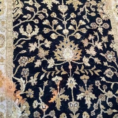 Sale Photo Thumbnail #20: This is a nice 72 x 42 area rug it has blue and tan colors.  It needs to be cleaned but is very nice.