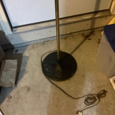 Sale Photo Thumbnail #49: This is a great floor lamp that is brass with an Art Nuevo bird that is black and a bass painted black.  It works.