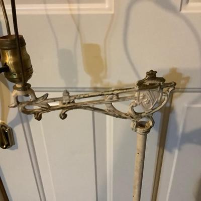 Sale Photo Thumbnail #53: This is a great vintage metal floor lamp metal painted white.