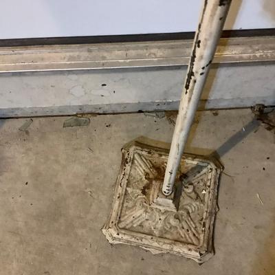 Sale Photo Thumbnail #54: This is a great vintage metal floor lamp metal painted white.