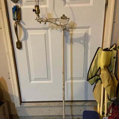 Sale Photo Thumbnail #51: This is a great vintage metal floor lamp metal painted white.