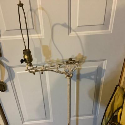 Sale Photo Thumbnail #52: This is a great vintage metal floor lamp metal painted white.