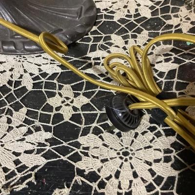 Sale Photo Thumbnail #85: This is a great adjustable wall or table lamp.  It has a very nice carnival lamp shade. This has a vintage cord but in really good condition.