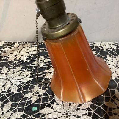 Sale Photo Thumbnail #83: This is a great adjustable wall or table lamp.  It has a very nice carnival lamp shade. This has a vintage cord but in really good condition.