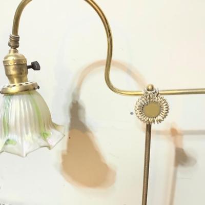 Sale Photo Thumbnail #91: This is a very nice desk or table lamp with a very nice iridescent lamp shade.