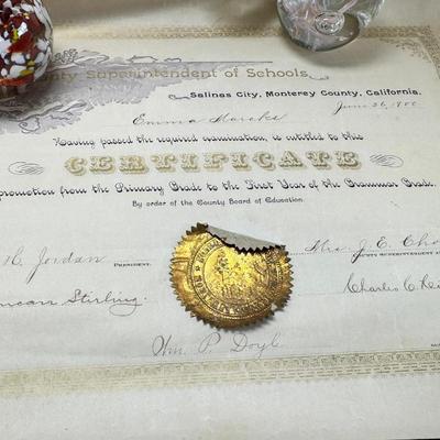 Sale Photo Thumbnail #209: Paperweights are NOT included in the lot. You are bidding on rolled 1977 Calendar, Movie poster, Yosemite vintage 1931 map, Navy poem. Vintage ephemera. Apollo 11 25th anniversary posters. A lot of the paper dates from 1900s, and as such as wear , it also