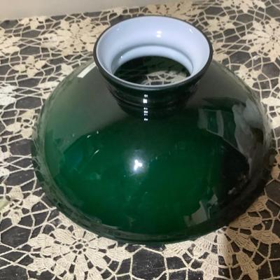 Sale Photo Thumbnail #105: This is a great green glass lampshade.