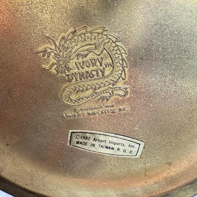 Sale Photo Thumbnail #261: 2 matching bamboo framed prints. 1 geisha theme print in a carved from. The vase is metal inside and quite heavy. New unopened Zen garden