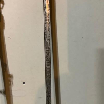 Sale Photo Thumbnail #234: This is great vintage sword.  FCB Knight with an etched  blasé and great details.