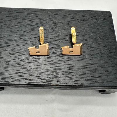 Letter Swank Gold Tone Cufflinks