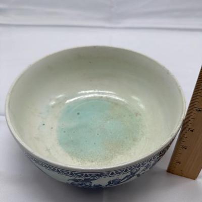 Big vintage porcelain blue and white bowl-local pickup and shipping available