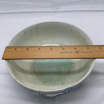 Big vintage porcelain blue and white bowl-local pickup and shipping available