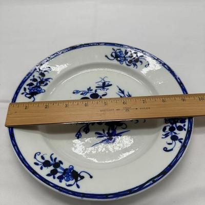 RARE 18TH C DERBY ENGLISH PORCELAIN BLUE & WHITE FLORAL SOUP BOWL