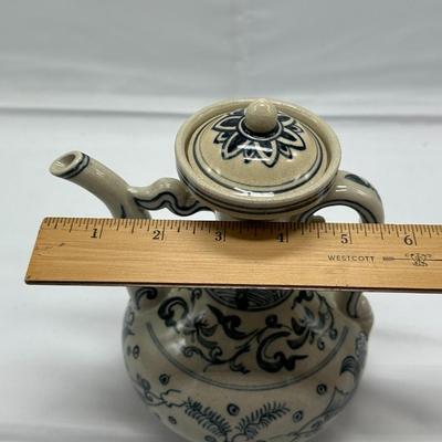 Chinese Vintage White And Blue Teapot