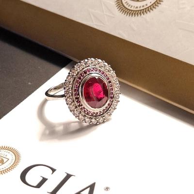 Sterling Silver GIA CERTIFIED LAB GROWN RUBY & SAPPHIRE $1000