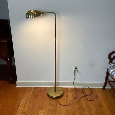 B230 Vintage Brass Clam Shell Floor Lamp
