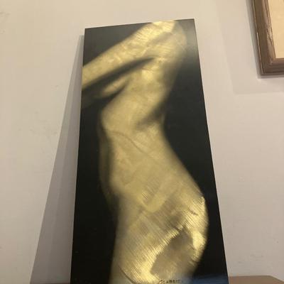 Fred Szabries Signed Brushed Aluminum Nude - 12" x 26" Abstract Metal Art