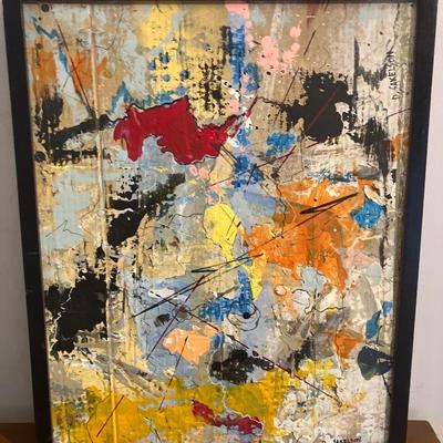 Dennis Sakelson (20th/21st Century, Bucks County, PA) - Energetic Abstract Expressionist Study on Cardboard