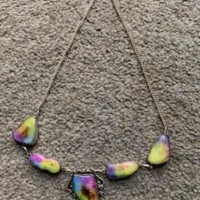 925 silver Multi-colored Stones Necklace
