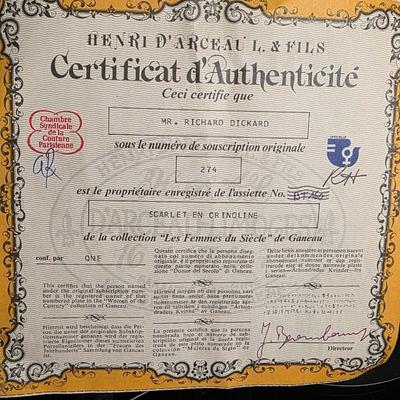 Vintage Henri D'Arceau Limoges "Scarlet en Crinoline" Porcelain Collector Plate - 1865 Women's Fashion Series by...